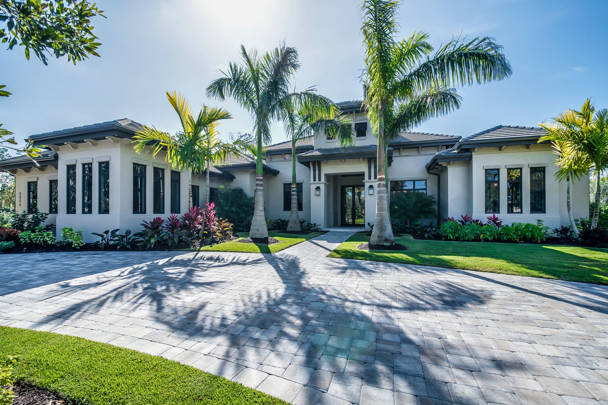 Luxury home exterior with driveway